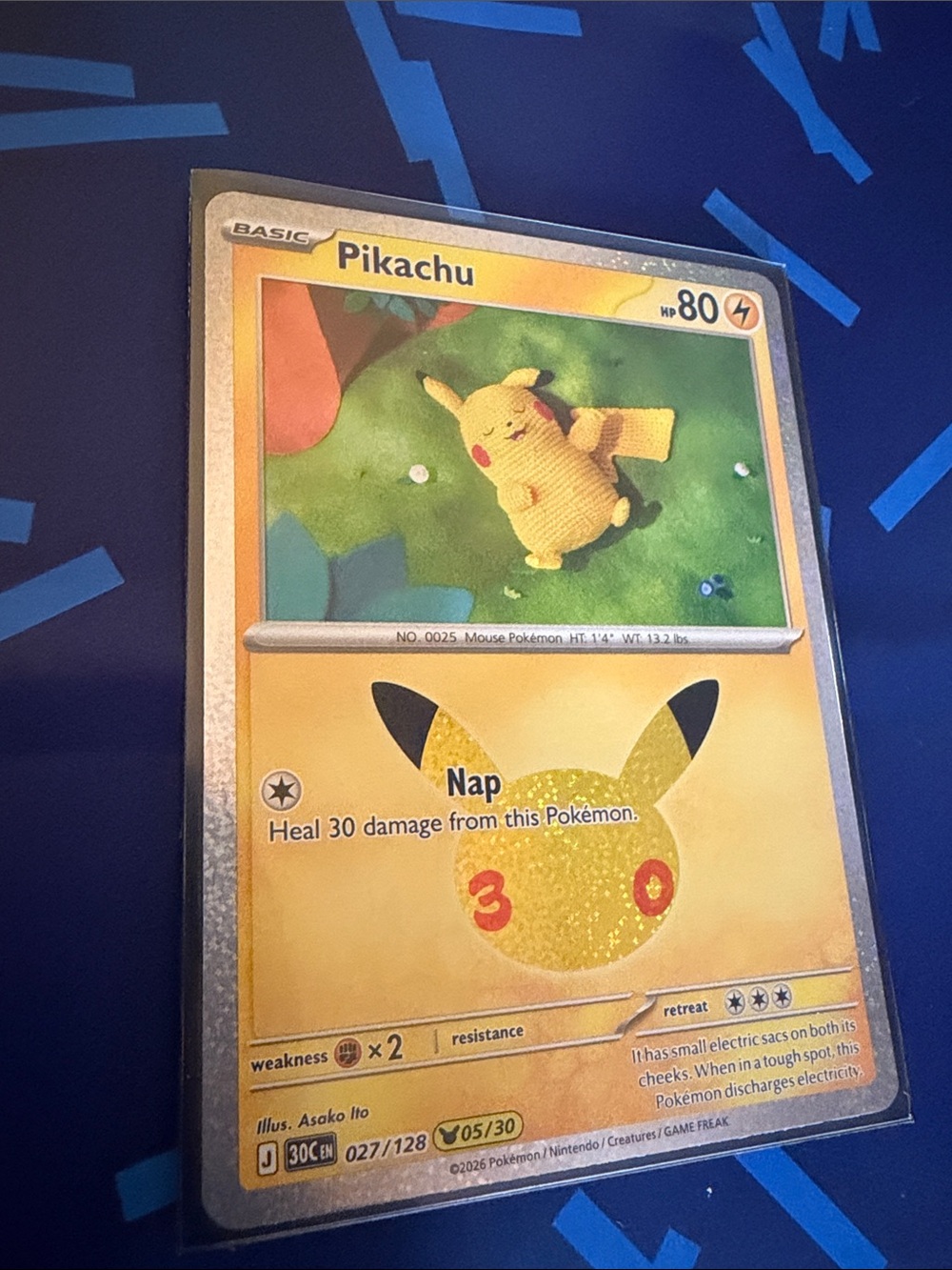 Pikachu Trading Card - Yellow New release 30th edition